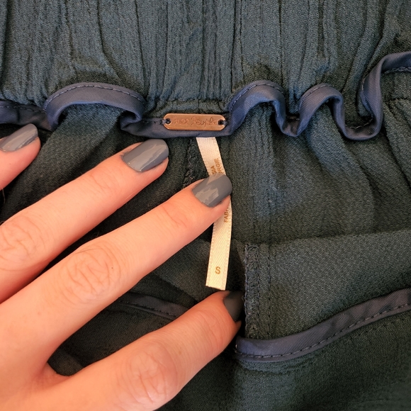 Free People Blue Flowy, Loose, Wide Legged Pants - Size Small - Picture 3 of 7